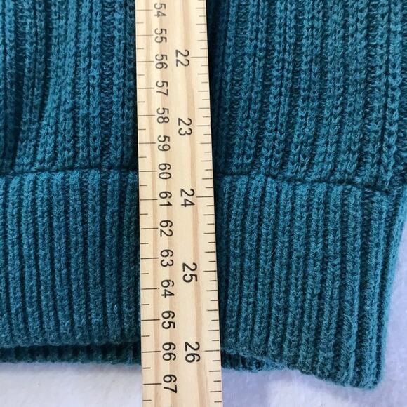 Duluth Trading Co. cotton wool high neck buttons green pullover knit sweater S - Picture 5 of 8